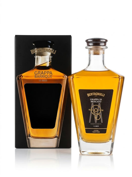 Grappa di Moscato Barrique 12 mesi Bertagnolli con astuccio